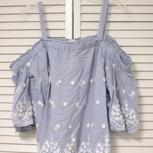 Striped Off-Shoulder Blouse (XL)